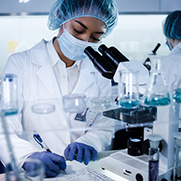 A woman doing medical research