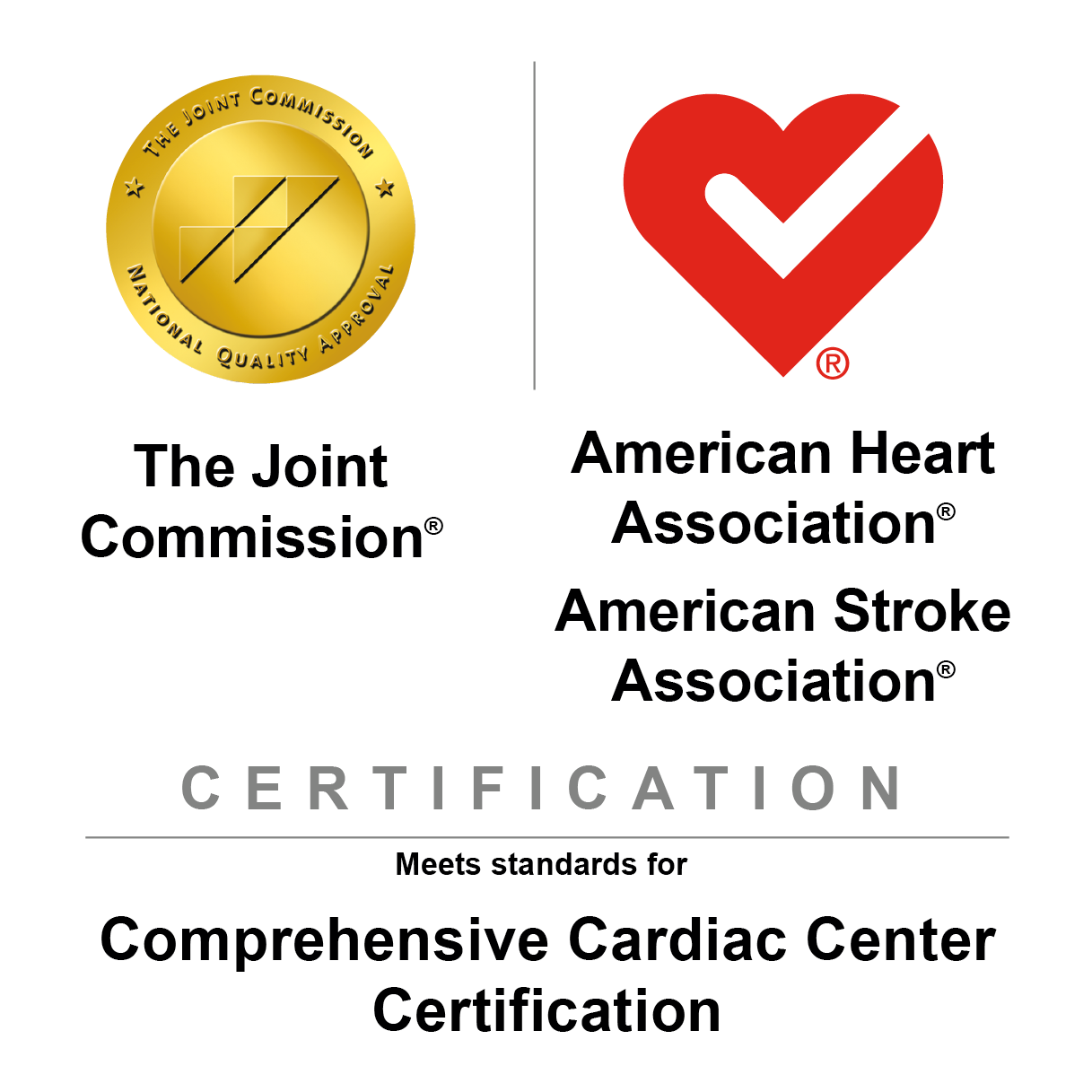 Comprehensive Cardiac Center certification from the Joint Commission and the American Heart Association